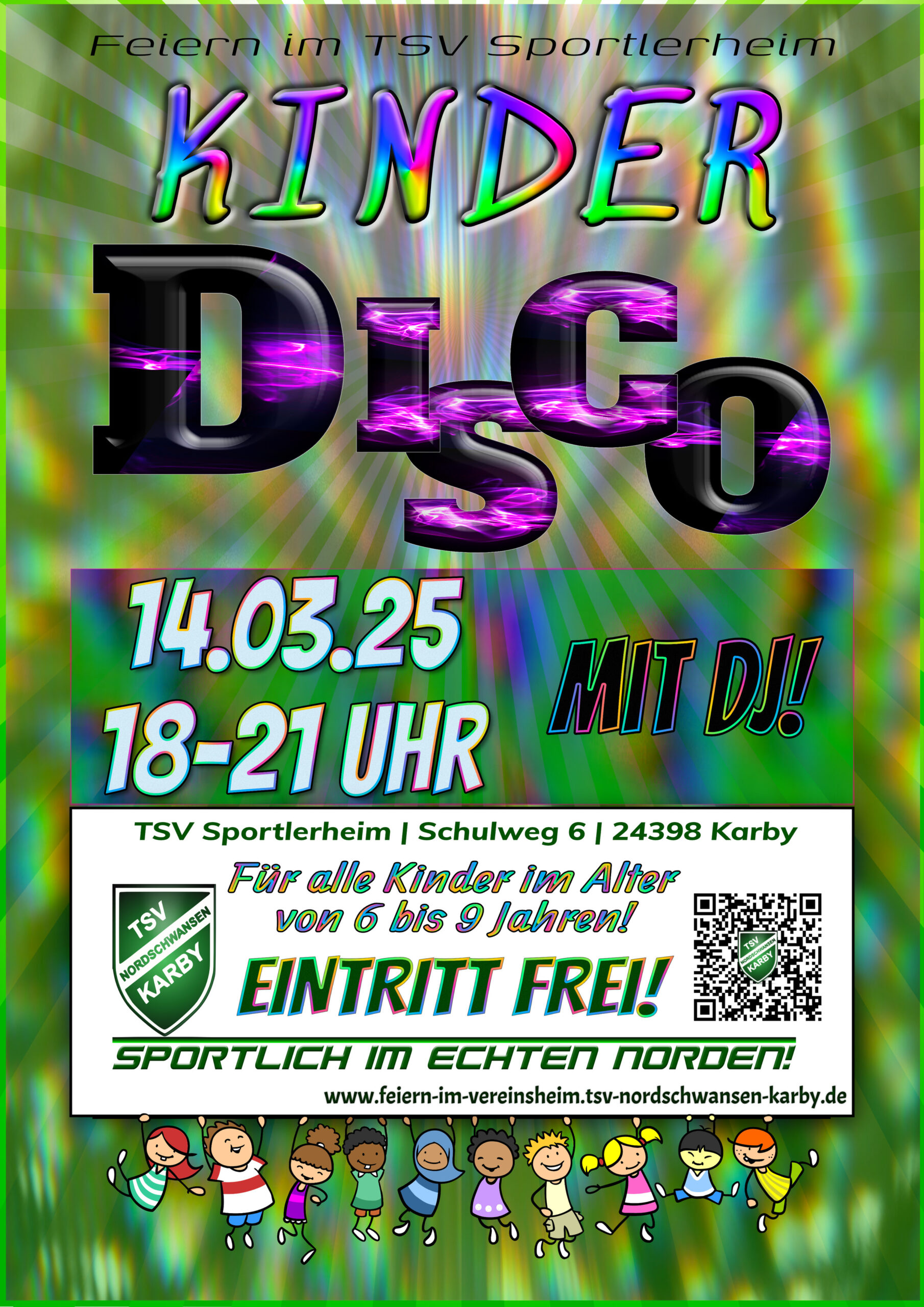 Kinder Disco Maerz 2025 Plakat TSV Karby scaled